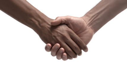 Diverse Handshake on Transparent Background