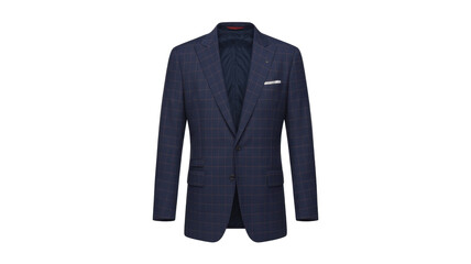 Elegant Blue Checkered Suit Jacket