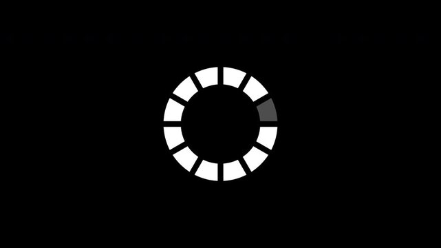 Loading circle animation.  High quality animated circle/square load icon with alpha layer transparent background, no background, 4k