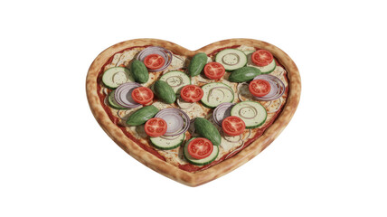 Heart-Shaped Pizza with Vegetables