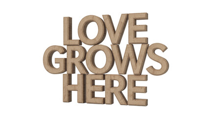 Love Grows Here, Wood Letters