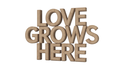 Love Grows Here, Wood Letters