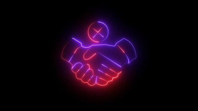 Not allowed handshake sign icon animation on green background in 4K resolution, representing restricted contact, safety rules, prohibition, and no handshaking policy concept.