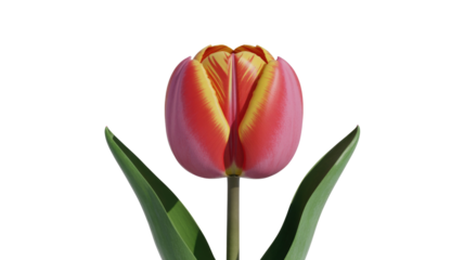 Red and Yellow Tulip Isolated