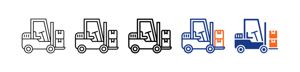 Naklejka premium Forklift Different Set Vector Icon