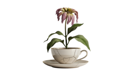 Wilted Flower in a Cracked Cup