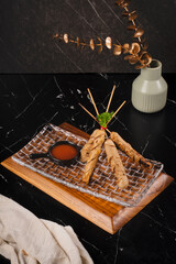 Grilled Skewers with Dipping Sauce.