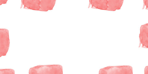 Chic abstract watercolor pink coral paint brush strokes design Elegant artistic soft blush pastel modern frame border