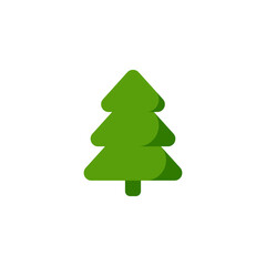 Fototapeta premium Flat Christmas Tree Icon, Editable Vector Evergreen Illustration