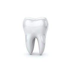 3D illustration of a single healthy human molar tooth with white enamel and root isolated on a white background for dental medical care and dentistry anatomy