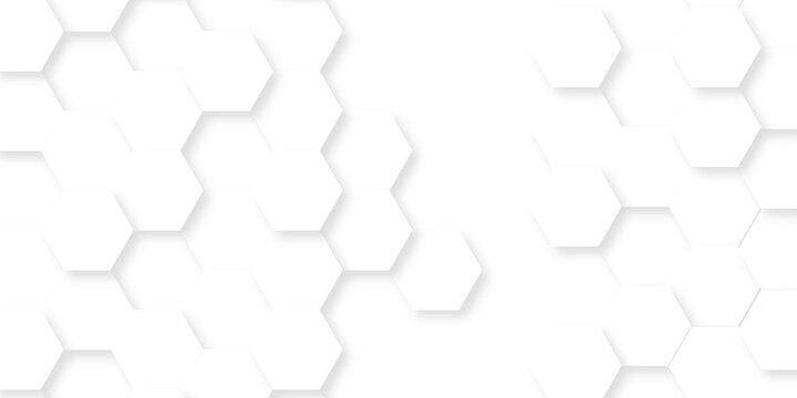 Abstract emboss paper hexagon geometric creative mosaic. white hexagon technology. vector grid honeycomb soccer hexagonal cell structure tile mess. texture emboss bee background.