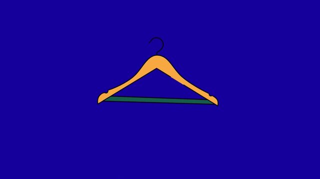 Clothes hanger animation on blue screen
