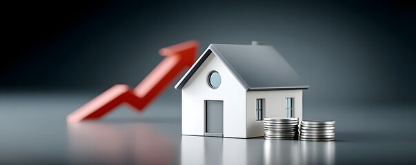 A dynamic editorial photograph illustrating the impact of changing interest rates on real estate investments, featuring housing market trends and financial graphs