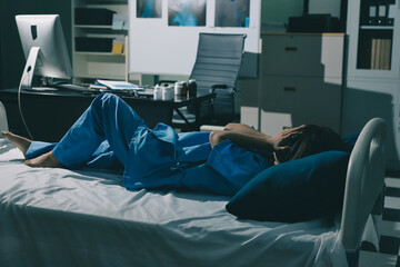 A patient with depression looks outside.