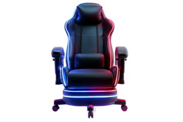 RGB LED gaming chair isolated on transparent background