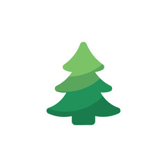 Fototapeta premium Flat Christmas Tree Icon, Editable Vector Evergreen Illustration