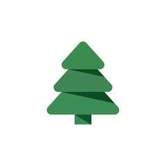 Obraz premium Flat Christmas Tree Icon, Editable Vector Evergreen Illustration
