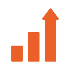 Orange Bar Graph Vector Illustration