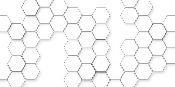 Abstrac with honeycombs seamless pattern hexagon, vector grid honeycomb soccer hexagonal cell structure tile mess, futuristic honeycomb mosaic white background.