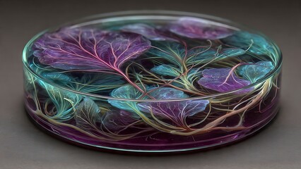 Vibrant and elegant display of botanicals in glass, perfect for modern design projects, evokes a sense of natural beauty