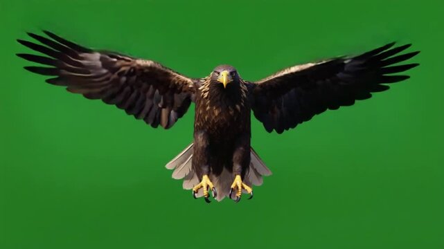 Majestic eagle swooping down with wings spread wide