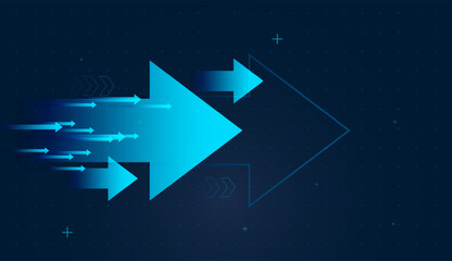 The largest arrow Moving forward in the center represents a leading stock or index. blue arrows abstract background material design