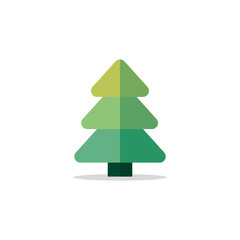 Fototapeta premium Flat Christmas Tree Icon, Editable Vector Evergreen Illustration