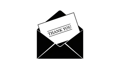 Thank You Letter in Envelope: A heartfelt message of gratitude emerges from a sleek, elegant envelope, a gesture of appreciation and kindness.