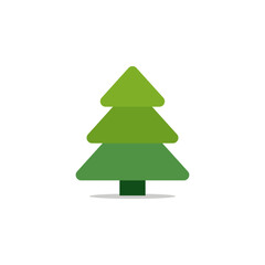 Obraz premium Flat Christmas Tree Icon, Editable Vector Evergreen Illustration