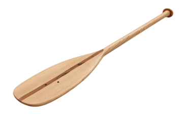 Wooden paddle isolated on transparent background