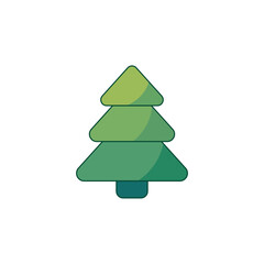 Fototapeta premium Flat Christmas Tree Icon, Editable Vector Evergreen Illustration