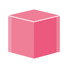 Pink Cube Vector Illustration