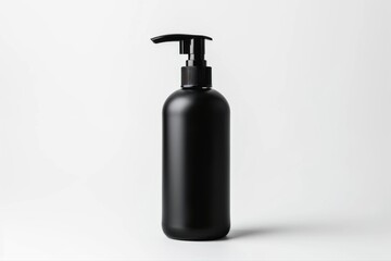 Premium black pump bottle mockup versatile cosmetic skincare product on transparent background