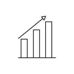 Minimalist graph line icon representing data analysis, statistics, and business growth. Clean outline vector design ideal for financial reports, school apps, and web dashboards.