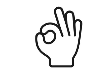 Obraz premium Okay Hand Gesture Icon with Shadow