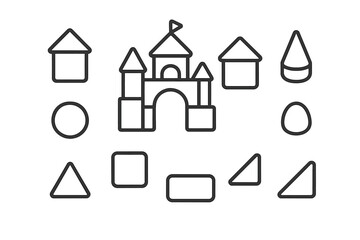 Obraz premium Building Blocks and Castle Graphics