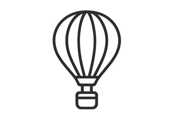 Obraz premium Hot Air Balloon Icon on Grayscale Background