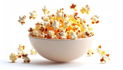 A bowl overflowing with freshly popped, fluffy, golden-hued kernels