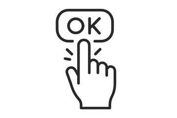 Obraz premium Finger Pushing the OK Button Icon