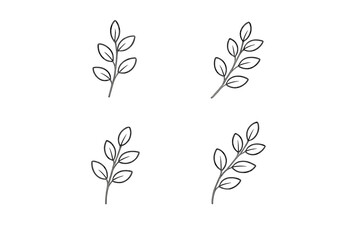 Four stylized branches with leaves on a gradient background