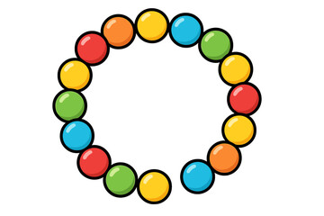 Obraz premium Circle of Colorful Beads on a Dark Background