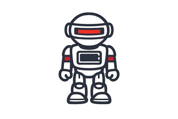 Fototapeta premium Retro Robot with Red Accent