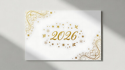 2026 calendar cover with gold foil accents