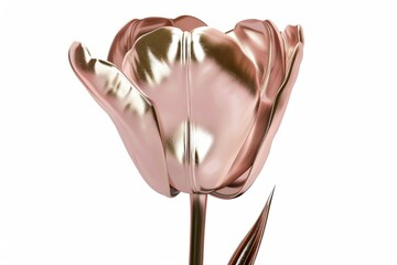 Opulent rose gold metallic tulip bloom a stunning elegant floral luxury on transparent background