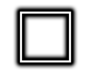 Clean white square frame with soft shadow effect on transparent background