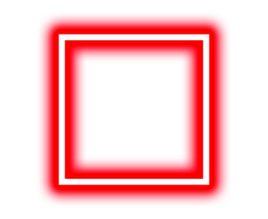 Red square frame design with soft gradient effect and white center on transparent background. on transparent background