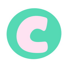 Alphabet. English. English language. Cute. Doodle. Paint. Drawing. Kid. colorful alphabet. cute alphabet. rainbow alphabet. cute letters. alphabet emoji. alphabet letter c. C.