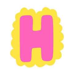 Alphabet. English. English language. Cute. Doodle. Paint. Drawing. Kid. colorful alphabet. cute alphabet. rainbow alphabet. cute letters. alphabet emoji. alphabet letter h. H.