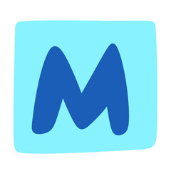 Alphabet. English. English language. Cute. Doodle. Paint. Drawing. Kid. colorful alphabet. cute alphabet. rainbow alphabet. cute letters. alphabet emoji. alphabet letter m. M.