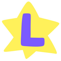 Alphabet. English. English language. Cute. Doodle. Paint. Drawing. Kid. colorful alphabet. cute alphabet. rainbow alphabet. cute letters. alphabet emoji. alphabet letter l. L.